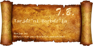 Tarjáni Borbála névjegykártya