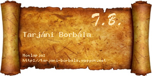Tarjáni Borbála névjegykártya