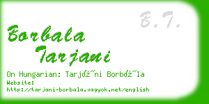 borbala tarjani business card